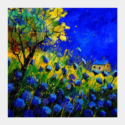 Blue Poppies 556130 Square Art Prints PosterGully Specials