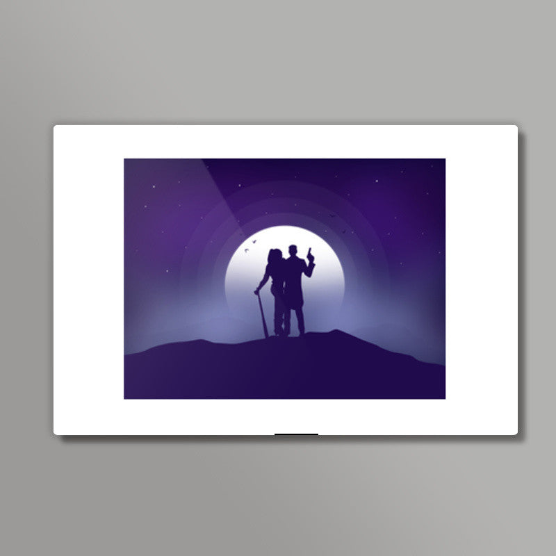 Joker & Harley Quinn Moon Night Wall Art