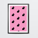 Bunnies Pink Wall Art