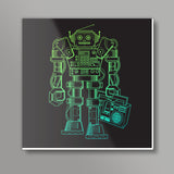 music robot Square Art Prints