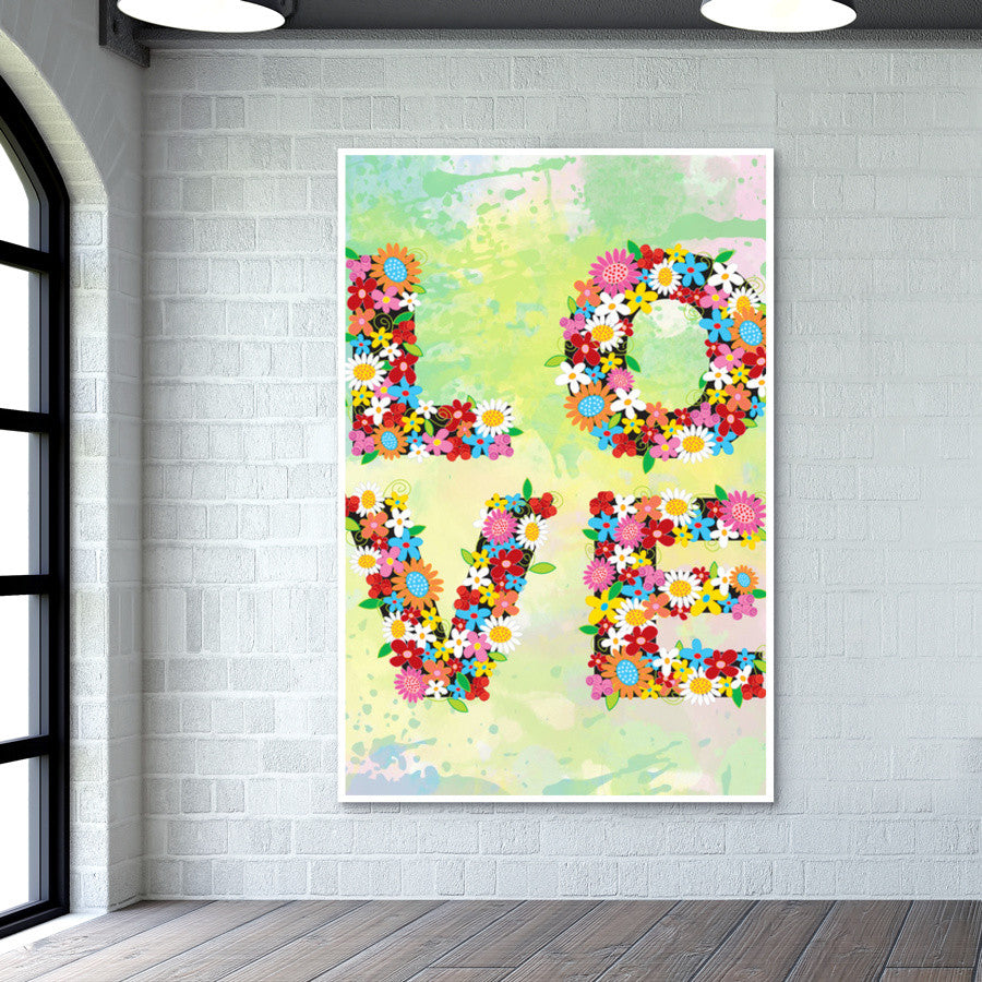 Love Floral Wall Art
