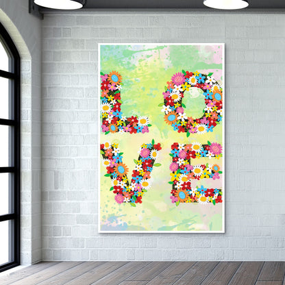 Love Floral Wall Art