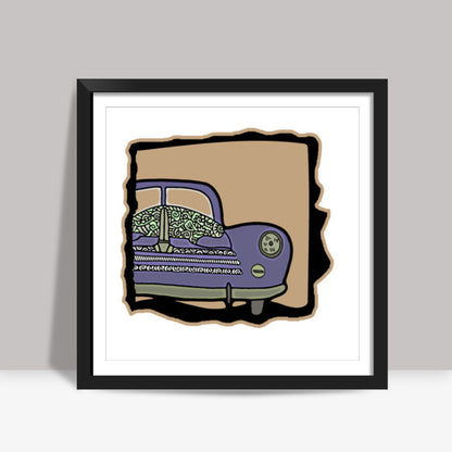 Vintage Car Zenscrawl Square Art | Meghnanimous