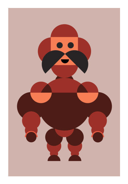 Big Muscle Robot Men Art PosterGully Specials