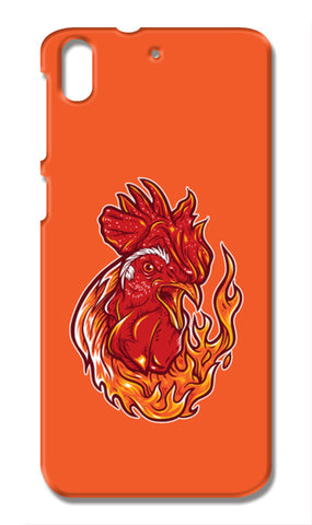 Rooster On Fire HTC Desire 728G Cases