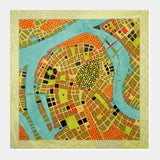 Square Art Prints, imaginary map of koblenz Square Art Prints