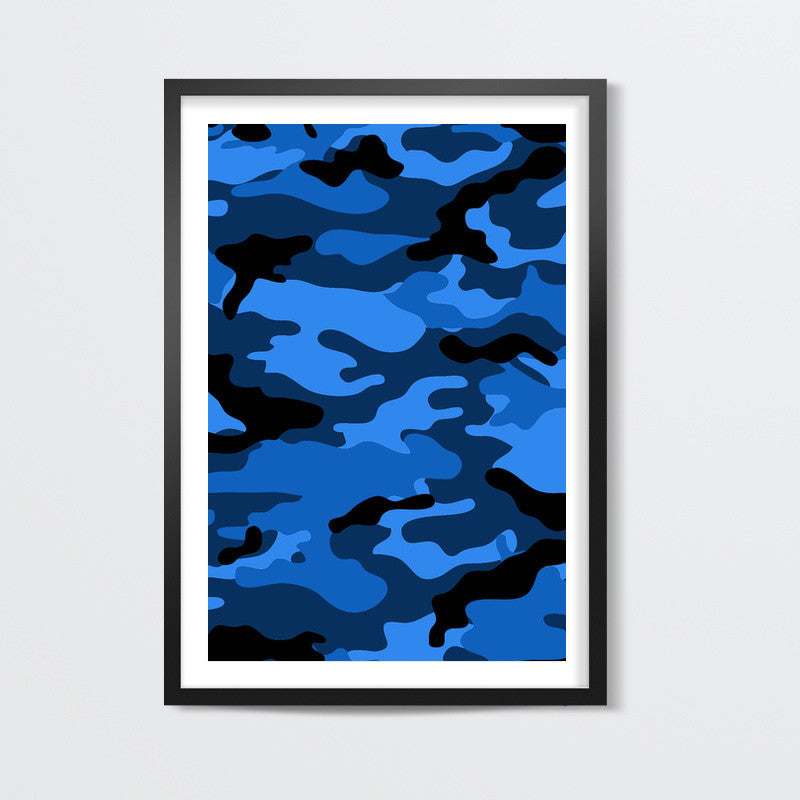 Blue Camo Wall Art