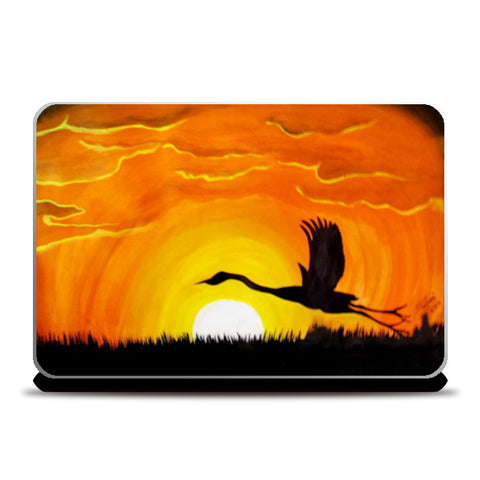 sun rise landscape painting Laptop Skins
