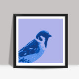 Abstract Sparrow blue Square Art