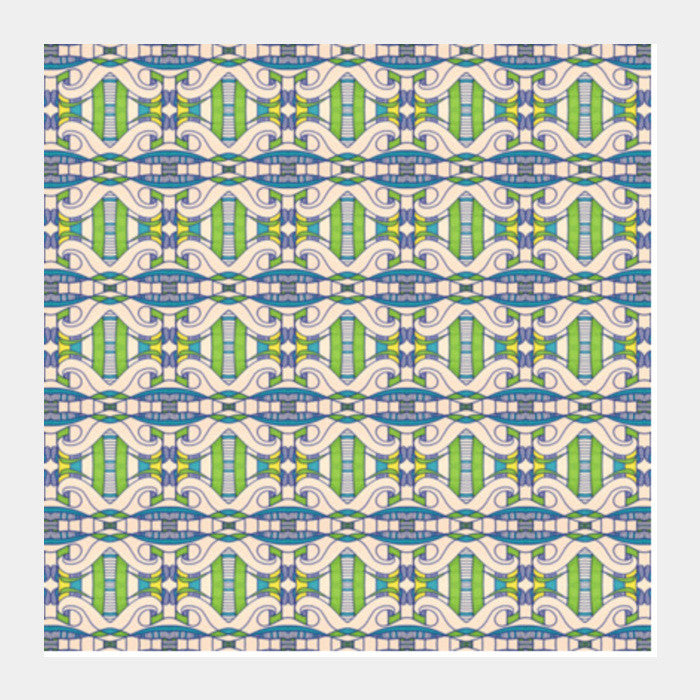 Square Art Prints, Decorative Wavy Lines Wallpaper Modern Design Pattern Square Art Prints