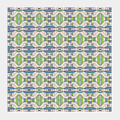 Square Art Prints, Decorative Wavy Lines Wallpaper Modern Design Pattern Square Art Prints