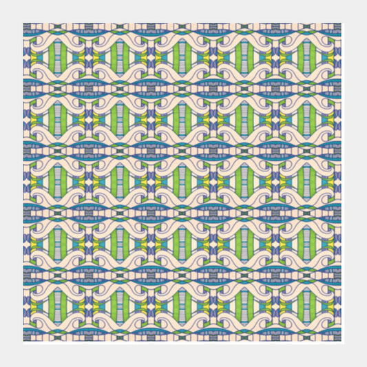 Square Art Prints, Decorative Wavy Lines Wallpaper Modern Design Pattern Square Art Prints