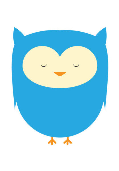 Cute Blue Owl Art PosterGully Specials