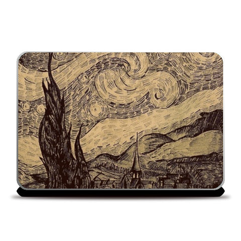 Starry night Van Gogh sketch Laptop Skins