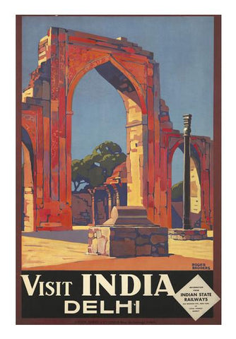 PosterGully Specials, India State Railways Visit India Delhi | Roger Broders Wall Art