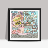 Fat Girl Diaries Doodle Square Art Prints