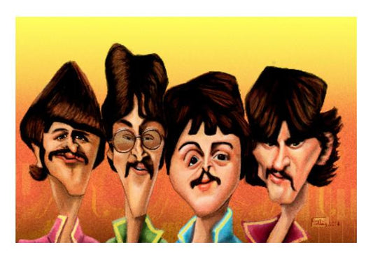 PosterGully Specials, Caricature | The Beatles | Leena Swamy | PosterGully Specials, - PosterGully