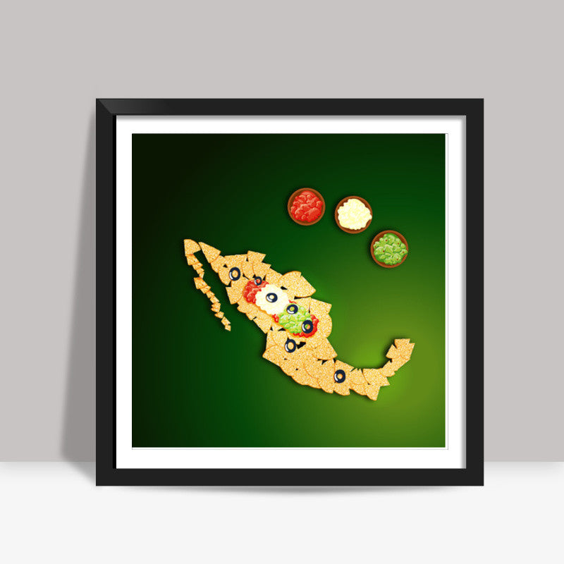 Food Maps - Mexico Square Art Prints