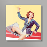 Vintage Pin Up Girl Poster 2 Square Art Prints