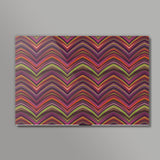 Vibrant Colorful Retro Abstract Chevron Pattern Zig Zag Striped Background Wall Art
