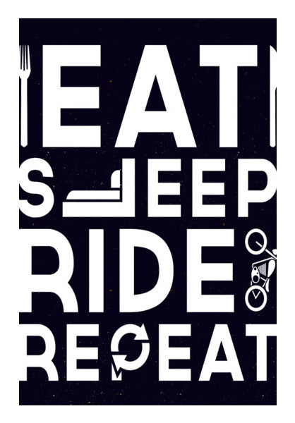 EAT SLEEP RIDE REPEAT Wall Art