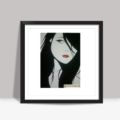 The lonely girl Square Art Prints