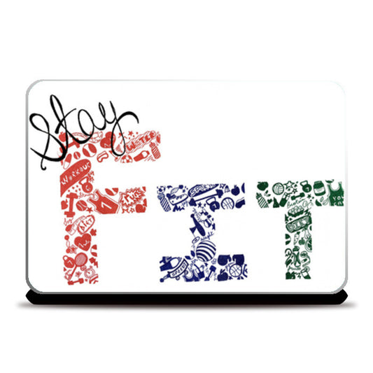 Stay Fit | Gym | Workout | Doodle Laptop Skins