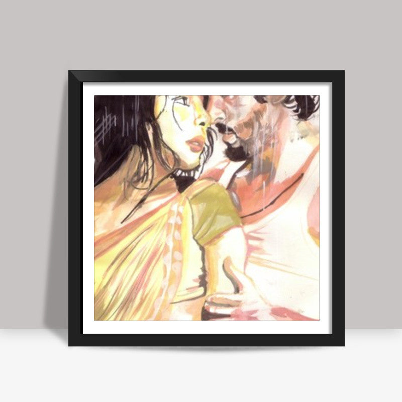 Superstars Hrithik Roshan and Priyanka Chopra - Love for the moment, and a moment for love Square Art Prints