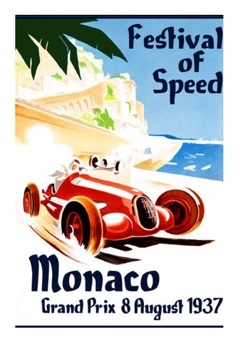 Vintage Monaco Travel Poster Wall Art