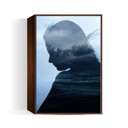 Ocean woman silhouette Wall Art