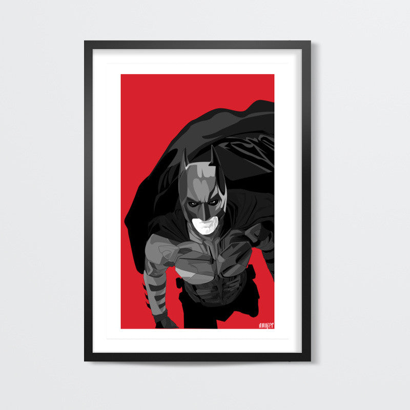 Batman Dark Knight red black Wall Art