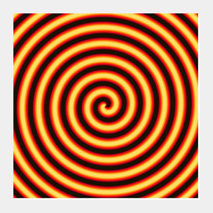 Square Art Prints, Orange Spiral Square Art Prints