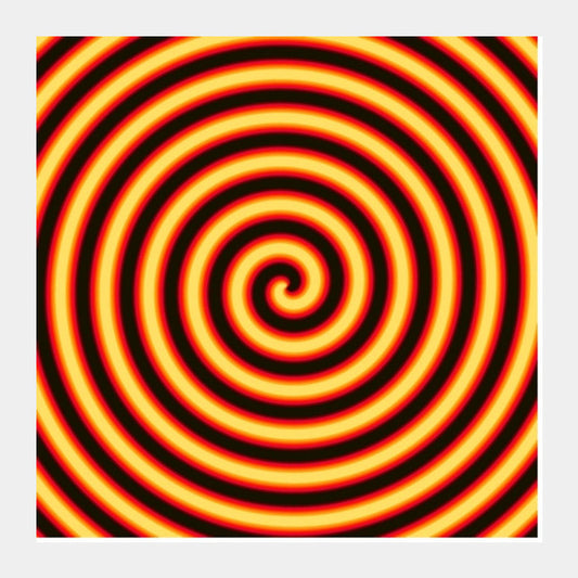 Square Art Prints, Orange Spiral Square Art Prints