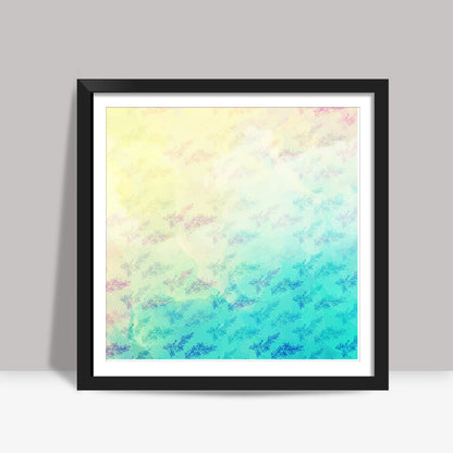 Blue Floral Water Colour Square Art Prints