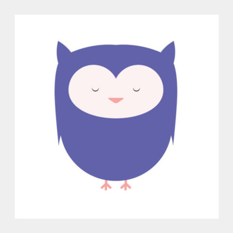Cute Purple Owl Square Art Prints PosterGully Specials