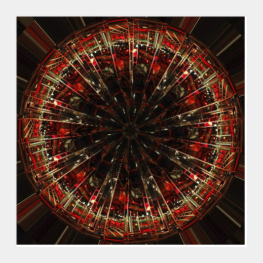 Abstract Cosmic Fractal Mandala Design Background Square Art Prints