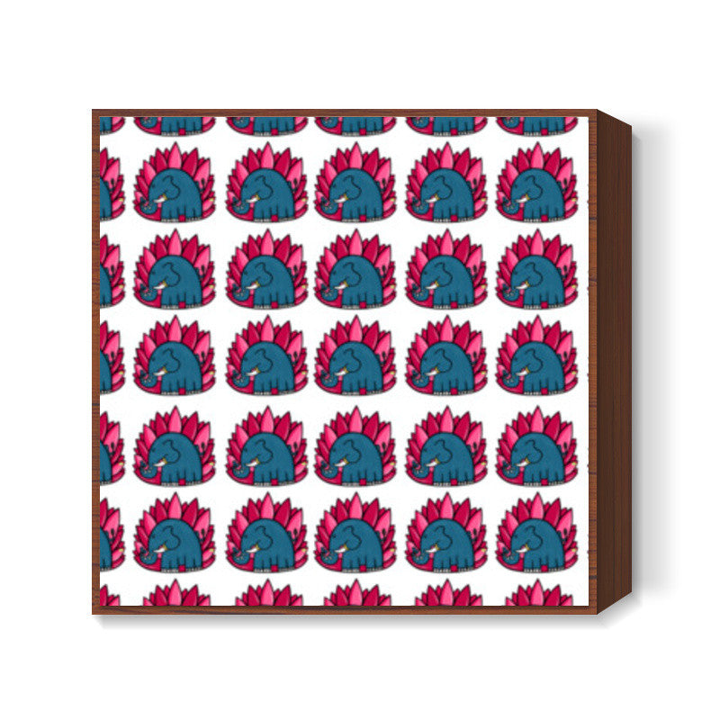 Elephant Collage Square Art Prints