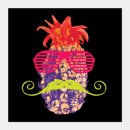 Square Art Prints, Pineapple Punk Neon Square Art | Lotta Farber, - PosterGully