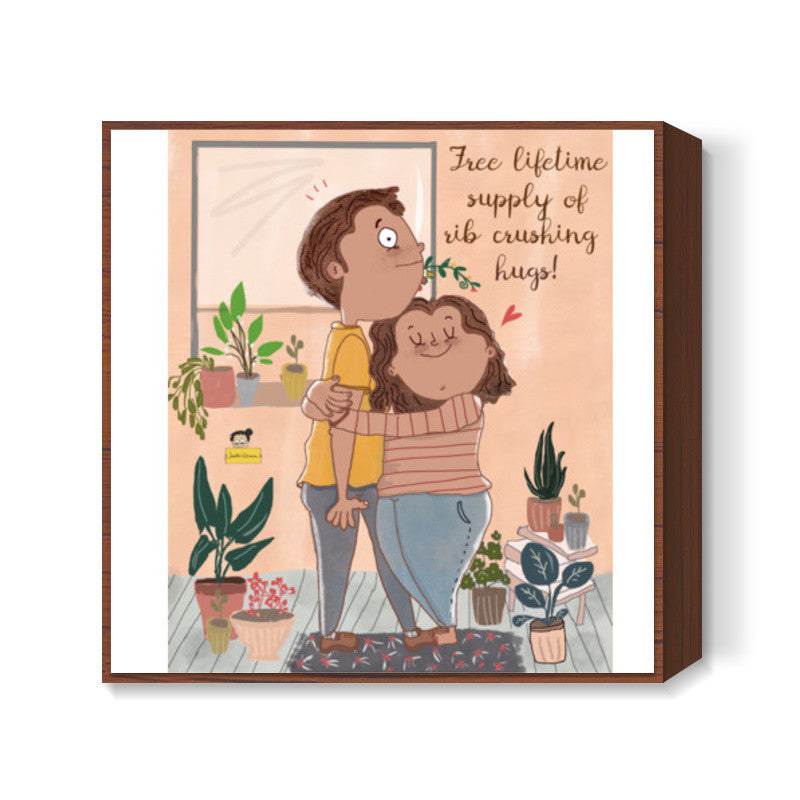 Love comes in squishy hugs Square Art Prints