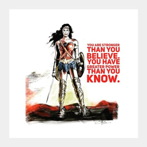 PosterGully Specials, Wonder Woman quote Square Art Prints