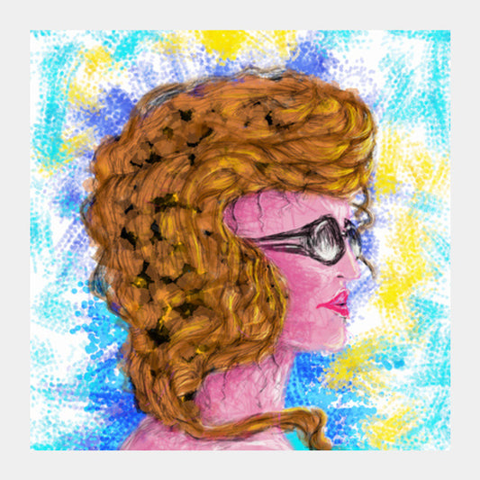 RADIANCE #beauty #girl #summer #colorful #woman #people #painting #sketches Square Art Prints