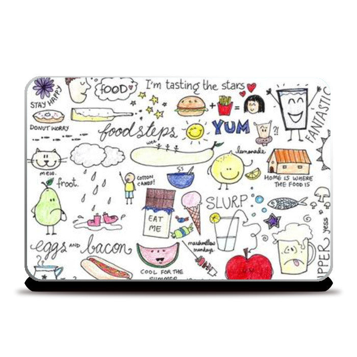 Food is life doodle laptop skin Laptop Skins