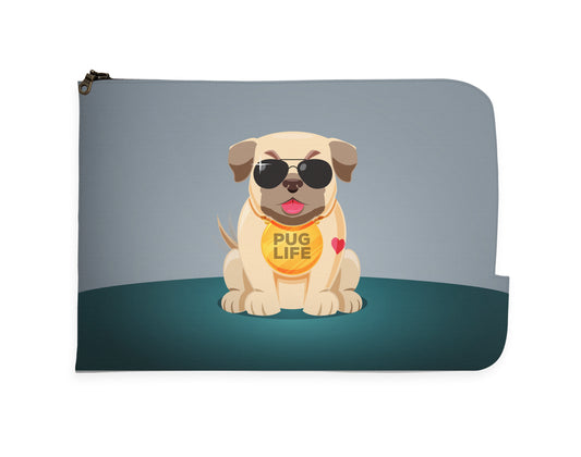 Flat Pug With Modern Style Laptop Sleeve