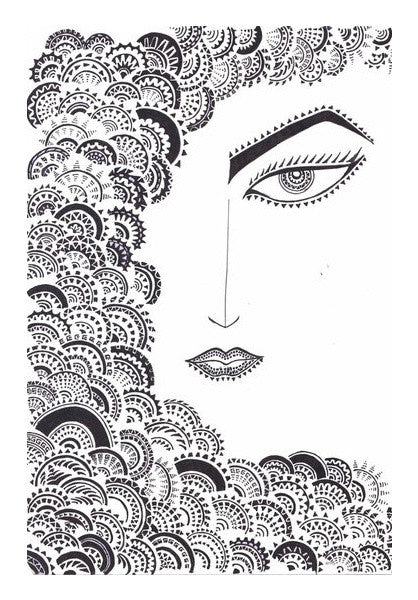 black and white, doodle Wall Art