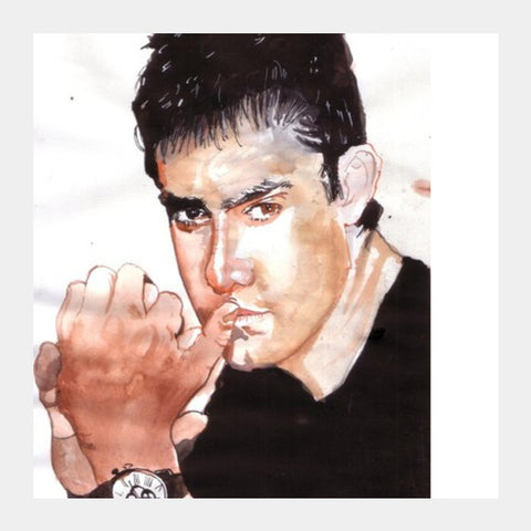 Square Art Prints, Superstar Aamir Khan is the intellectual Khan Square Art Prints