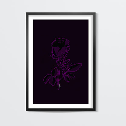 Rose (Neon Pink Highlights) Wall Art