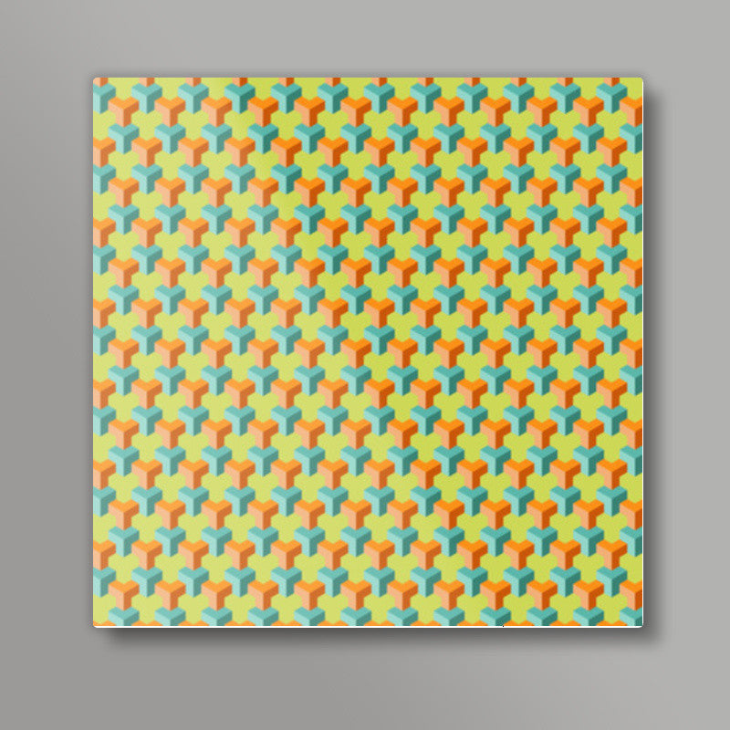 3d pattern 002 Square Art Prints