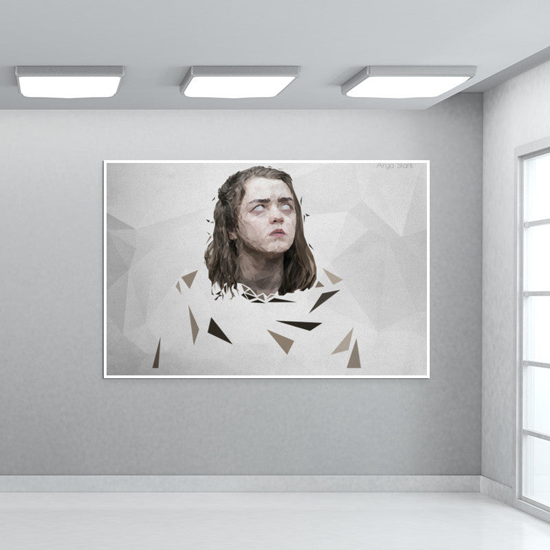 arya stark polygon art maisie williams Wall Art