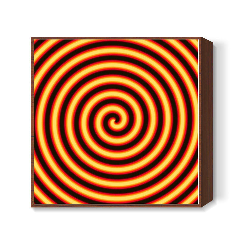 Orange Spiral Square Art Prints