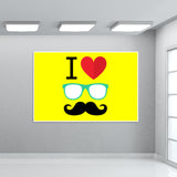 I Love Mustache Wall Art